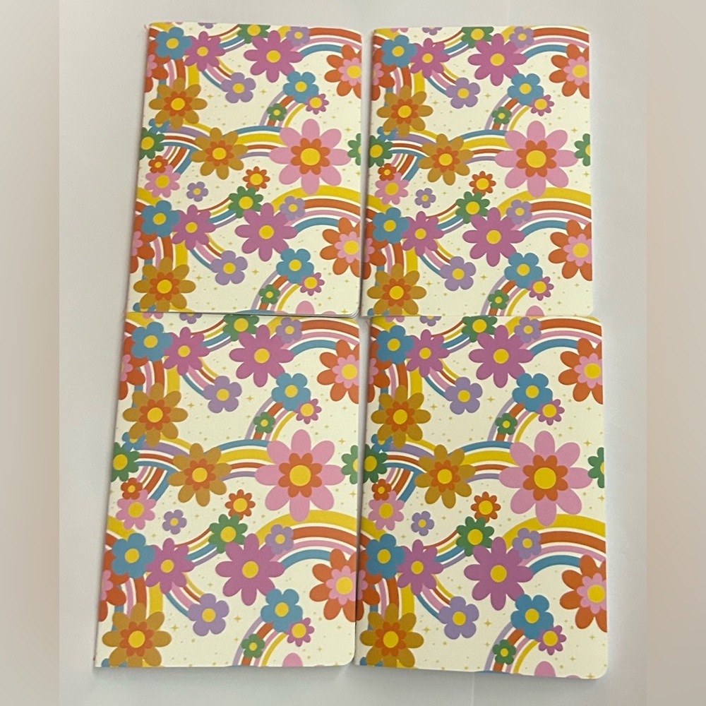 New 4 Floral Stitched Journals Notebooks 40 Blank Pages Each 7" x 5" Fab Finds